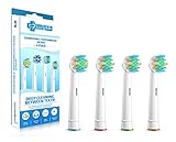 SoniWhite® Premium 4 Pack SEB25 Compatible Floss Action Replacement Electric Toothbrush Heads Compatible with Oral B Replacement toothbrush heads to Flexisoft Floss Action and 3D white