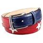 Manieri Stars and Stripes Patchwork Leather Belt