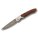 Senior, Burl Handle, Damascus Blade, Plain