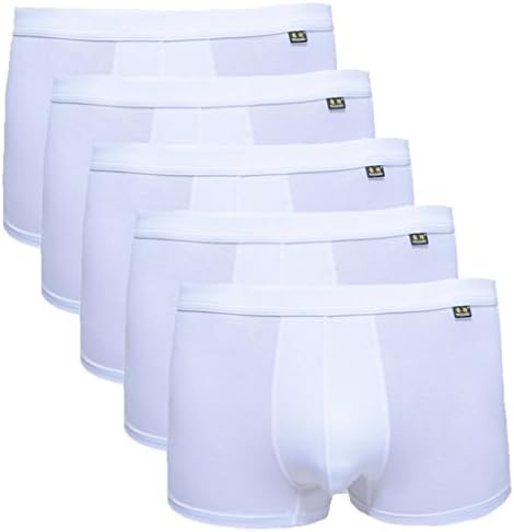 Ruijiang Men's 5-Pack Classics Boxer Brief (White,X-Large)