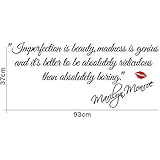 M IMPERFECTION IS BEAUTY-MARILYN MONROE WALL STICKER QUOTE DECAL ART Decor
