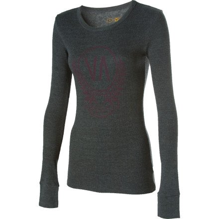 RVCA Circle Crest Thermal Top - Womens Black, M