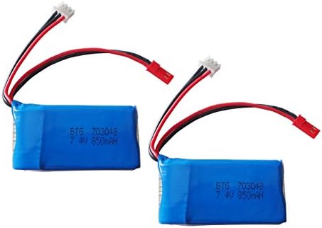 BTG Battery 7.4V 850mAh for ESKY LAMA V3/V4 WLtoys V666 V353 V353B V333 V262 V535 V912 A949 A959 Quadcopter UDI U829X MJX F45 F46-Pack of 2