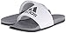 adidas Men's Adilette Comfort Slides Sandals, White/Iron Metallic/Vista Grey, 9