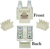 RJ11 / RJ12 Vertical Termination Keystone Jack, Beige
