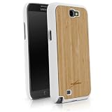 BoxWave True Bamboo Minimus Samsung Galaxy Note 2 Case, Genuine Bamboo Wood Backing Shell Case Cover with Durable Plastic Edges with Smooth Matte Finish (Winter White)