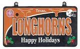 Texas Longhorns NCAA Happy Holidays Mini License Plate Christmas Ornament