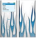 Blue Chill Flame - Apple iPod nano 2G (2nd Generation) 2GB/ 4GB/ 8GB Protector Skin Decals - Faceplate Stickers