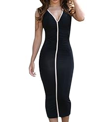 Sexy V-neck Summer Cocktail Piping Open-Back Slit Ruched Plunging Neck Sleeveless Club Dress/Party Dress/Midi Dress 