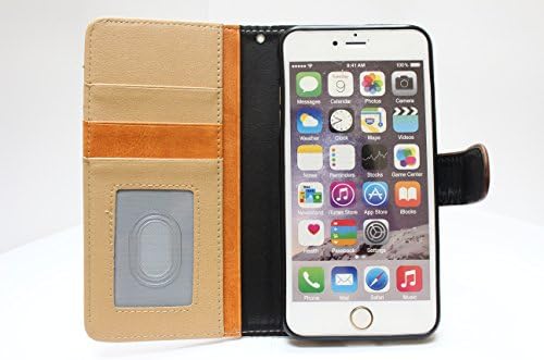 iPhone 6 Plus Case Wallet Style PU Leather Case Flip Stand Cover With Hybrid Woven Photo Frame ID Card Holder Credit Card Slot Many Colors with Cleaning Cloth iPhone 6 5.5 iPhone 6+, PXV (TM) (White)