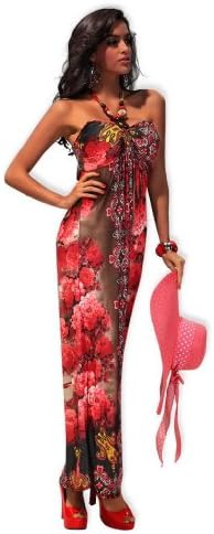 Xueyi Women's New Maxi Long Dress Flower9 Size M Red