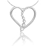 10k White Gold Journey Diamond Heart Shaped Pendant (1/5 cttw, G-H Color, I1 Clarity)