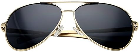 Ontour Men's Aviator 63mm Polarized Sunglasses (Gold frame / Grey lens)