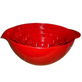 Calypso Basics 5-Piece Mixing Bowl Set, Red by Calypso Basics
