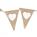 White Heart Burlap Fabric Bunting Banner Vintage Flags for Wedding Party 2.75m