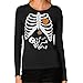 TeeStars - Halloween - Pregnant Skeleton Xray Costume Women Long Sleeve T-Shirt Large Black