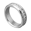 316L Stainless Steel Ring with Cubic Zirconia Stone: Clear CZ, Band Width: 6.5, Sizes: 6.0-13.0
