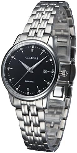 OLIPAI Women's Dress Wrist Watches Swiss Quartz with Steel Band &amp; Day ( Black )