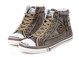 Arider MAR1011 Man's Stone-Washed Denim Fashion Sneaker -Khaki