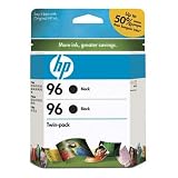 HP 96 Twinpack Black Inkjet Print Cartridge with Vivera Ink (C9348FN#140)