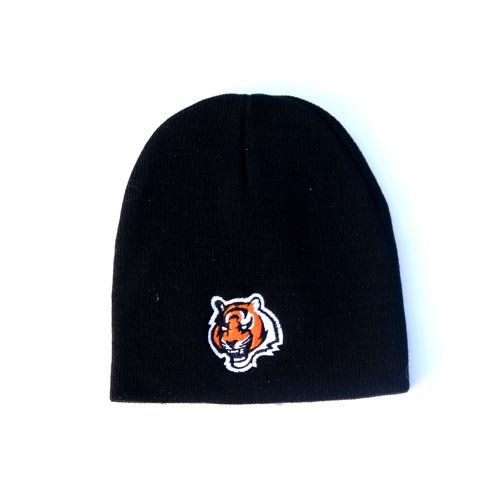 Cincinnati Bengals Solid Beanie (Black with Embroidered Logo)