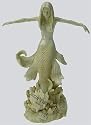 **Graceful Accent** Erotic Alluring Mermaid/Siren on rocks - Faux lvory
