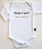 Change is good* long sleeve baby bodysuit / onesie - white, pink, blue or chocolate brown