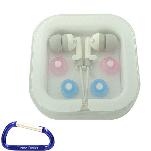 Premium Quality White Earphones with Three Different Interchangeable Ear Tips for any Microsoft Zune MP3 Player with Free Carabiner Key Chain 41PoMrbiLOL Premium Quality White Earphones with Three Different Interchangeable Ear Tips for any Microsoft Zune MP3 Player with Free Carabiner Key Chain