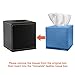 HOMETEK PU Leather Square Roll Tissue Box Holder Cover Napkin Paper Box Case Tray Pumping for Home Office Car Automotive (Black)