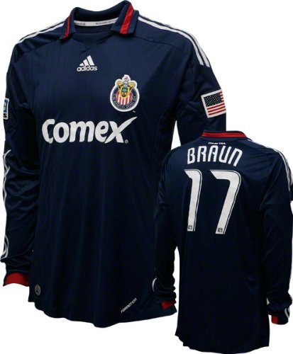 Justin Braun Game Used Jersey: Club Deportiva Chivas USA #17 Long Sleeve Away Jersey