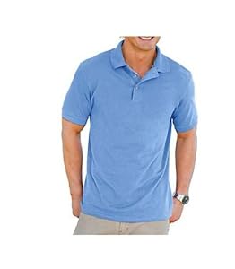 Hanes Men's 7 oz STEDMAN Cotton Pique Polo #055X (Black) (X-Large)