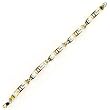 18kt Gold over Sterling Silver Egyptian Rectangular Linked 7.5in Bracelet