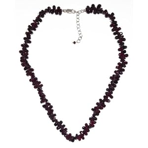 Sterling Silver Garnet Briolette Necklace, 16-18 by