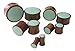Lobal Domination PAIR Crushed Turquoise Inlaid Wood Saddle Plugs Gauges Earlets