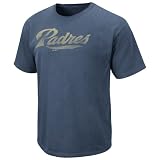 MLB Men's San Diego Padres Big Time Play Short Sleeve Pigment Dye Tee (Pigment Denim, Small)