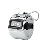 uxcell　手持ちカウンタ　ハンドヘルドタリーカウンター　シルバートーン　ステンレス　4ディジット　5x5x2.9cm