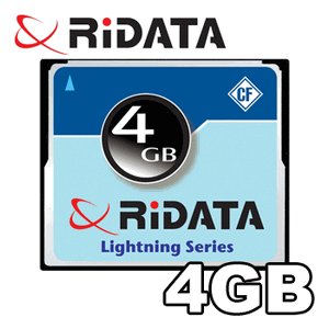 Ridata 4GB 233X Lightning Series Compact Flash (CF) Card - Retail Package