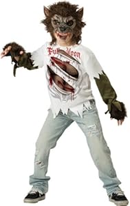 InCharacter Costumes, LLC Boys 2-7 Werewolf Mask and Shirt Set, Multi Color, 6
