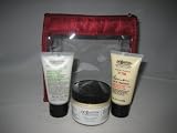 Bath & Body Works CO Bigelow LEMON Moisturizing Travel Gift Set including Hand Treatment, Body Cream, and Restorative Hair Mask in a makeup bag