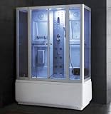 Premium Steam Shower Whirlpool Bath Tub Sauna with Heating Pump and Hands Free Phone