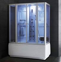 Premium Steam Shower Whirlpool Bath Tub Sauna with Heating Pump and Hands Free Phone