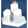 3 Ring Stand White Leather Jewelry Showcase Display