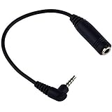 SiCoHome 2.5mm Male to 3.5mm Female 3 rings Jack Stereo Adapter On/Off enabled - Convert 2.5 mm Stereo Cell Phone Headset to 3.5 mm MP3 Stereo Earpiece Earphones Input Jack,Black