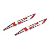 2 x (Pair Set of 2) Red 427 CI Cubic Inch Real Highly Polished Aluminum Engine Hood... 