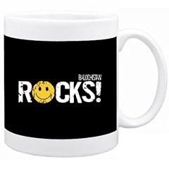 Balochistan Rocks! - Smiley Hauptst�dte Tasse (Schwarz, Keramik, 325 ml)