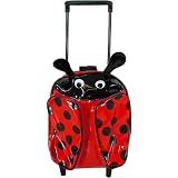 Ladybug Lady Bug Baby Cie Figural Back Pack Rolling Trolley, retractable handle and outside pockets