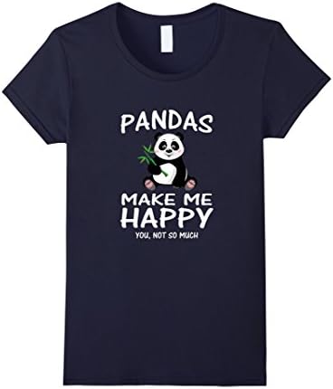 Women's Pandas Make Me Happy Special Gift Shirt - Cute Panda t-shirt XL Navy