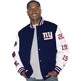 G-III New York Giants Super Bowl Champions Commemorative Canvas Varsity Jacket Large