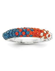 Sterling Silver Swarovski Elements Syracuse Spirit Domed Ring