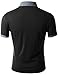 Doublju Mens Pocket embroidered logo patch short sleeve polo shirts